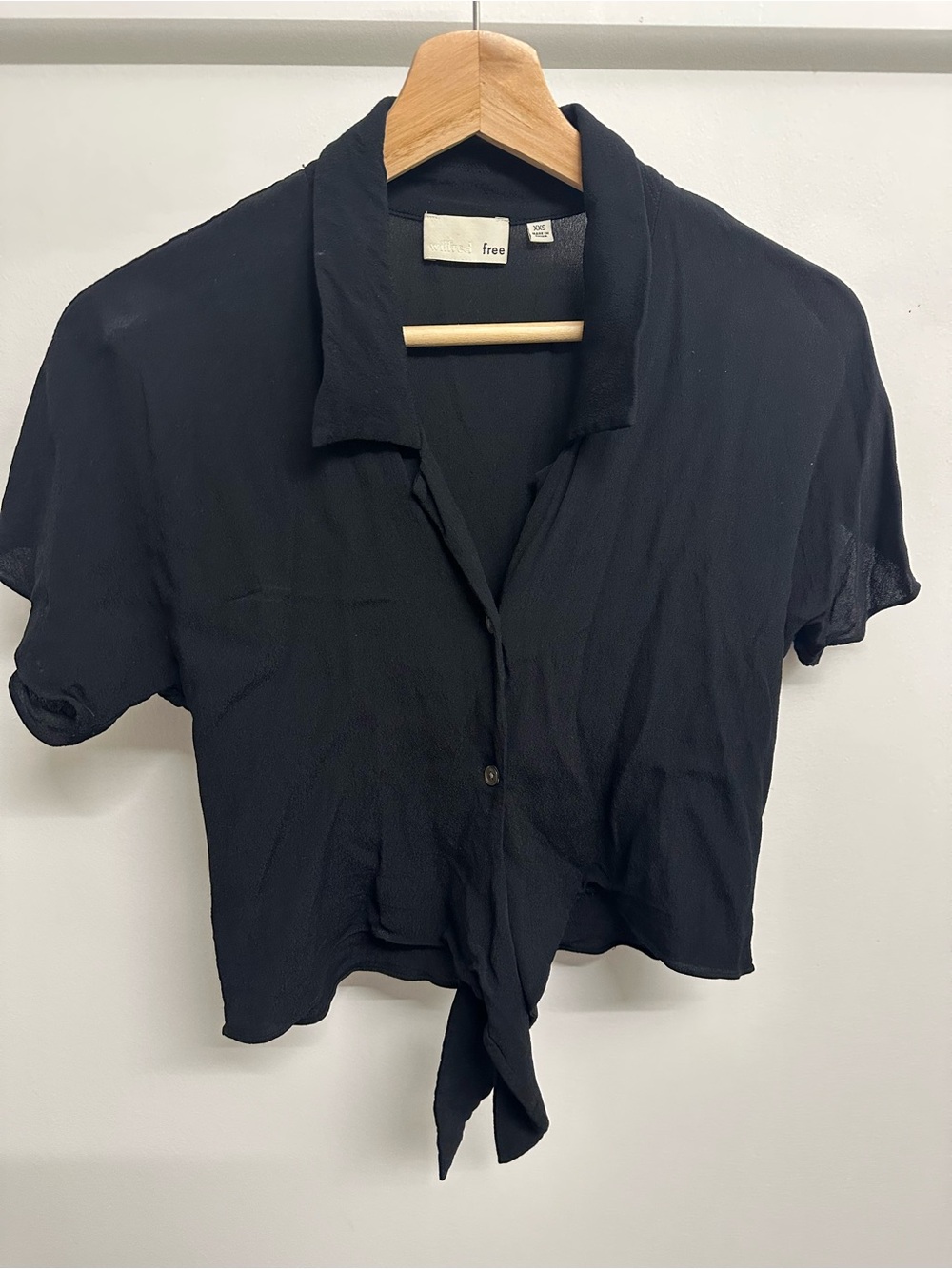 Aritzia Wilfred Free Front Tie Summer Top Vacation Cover Up Shell Blouse XXS